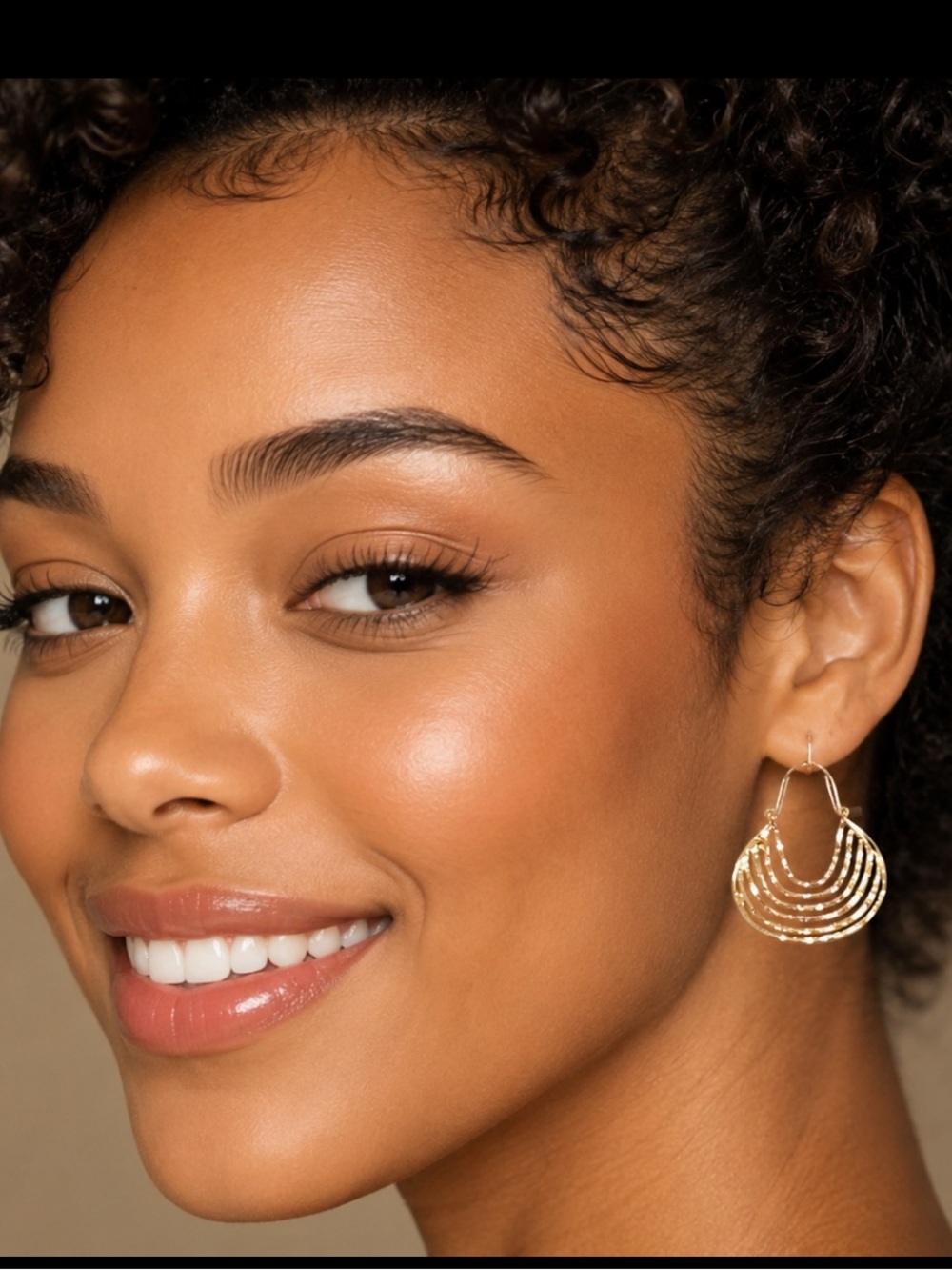 Hypoallergenic Gold Multi-Hoop Hammered Dangle Earrings - Women Jewelry